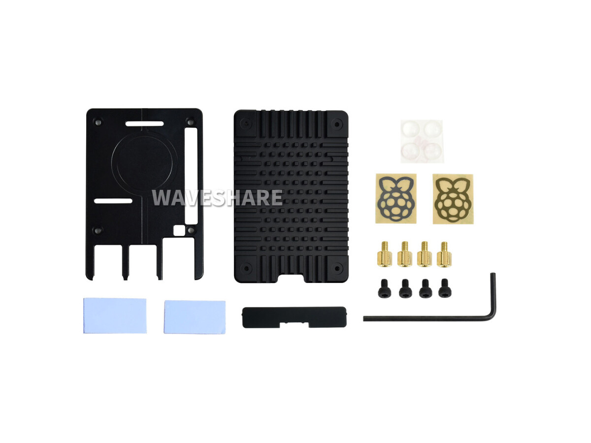 WaveShare Letvægts aluminiumsæske til Raspberry Pi 4 til CNC-bearbejdning