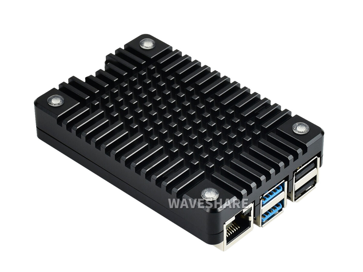 WaveShare Letvægts aluminiumsæske til Raspberry Pi 4 til CNC-bearbejdning