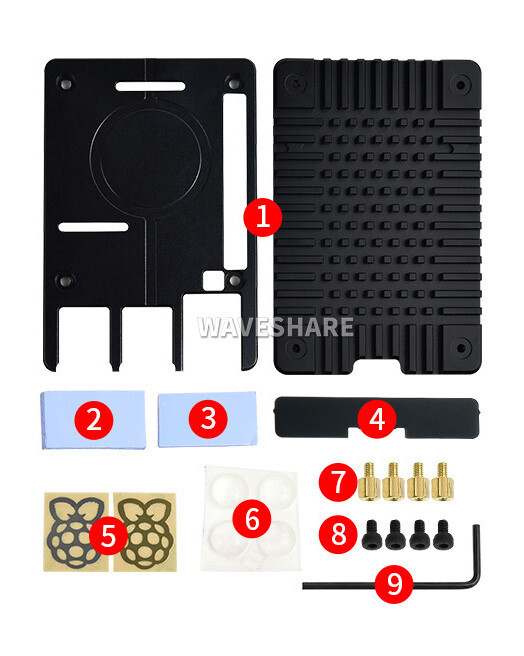 WaveShare Letvægts aluminiumsæske til Raspberry Pi 4 til CNC-bearbejdning