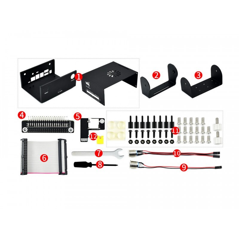 WaveShare Metal Case (C) Kameraholder med intern ventilatordesign til Jetson Nano (B01)