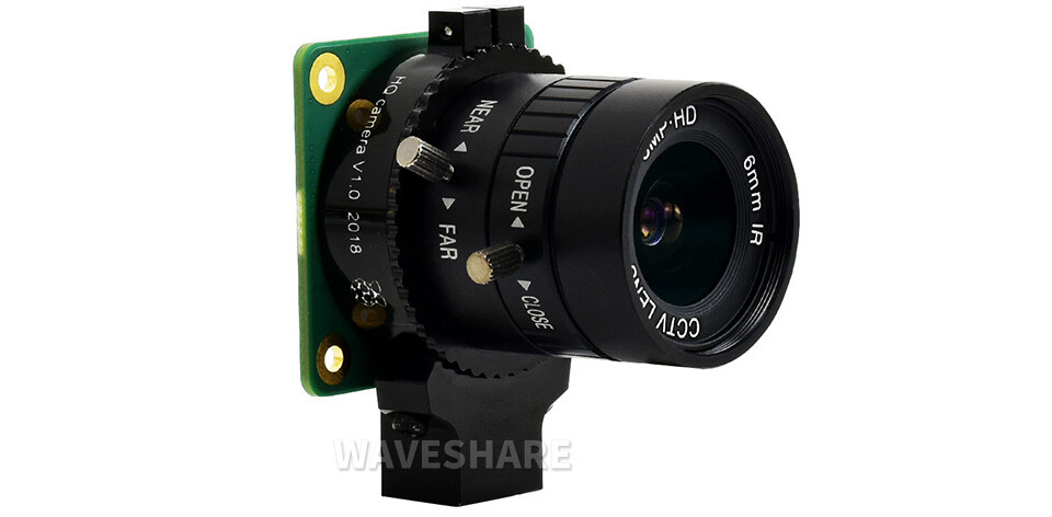 WaveShare 6mm bredvinkel-linse til Raspberry Pi, høj kvalitet