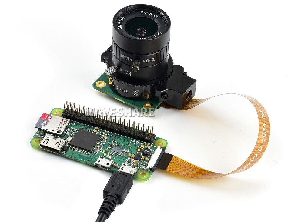 WaveShare 6mm bredvinkel-linse til Raspberry Pi, høj kvalitet