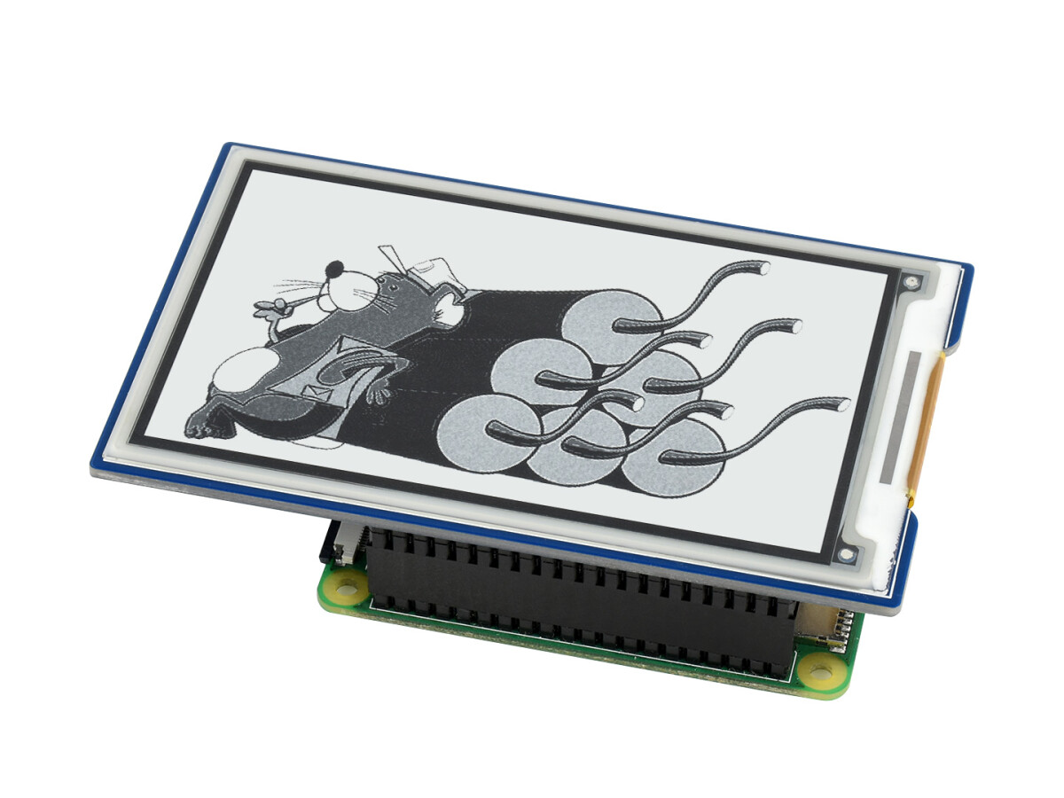 WaveShare 3,7 Zoll ePaper e-Ink Display HAT til Raspberry Pi, 480×280, sort/hvid, 4 gråtoner, SPI