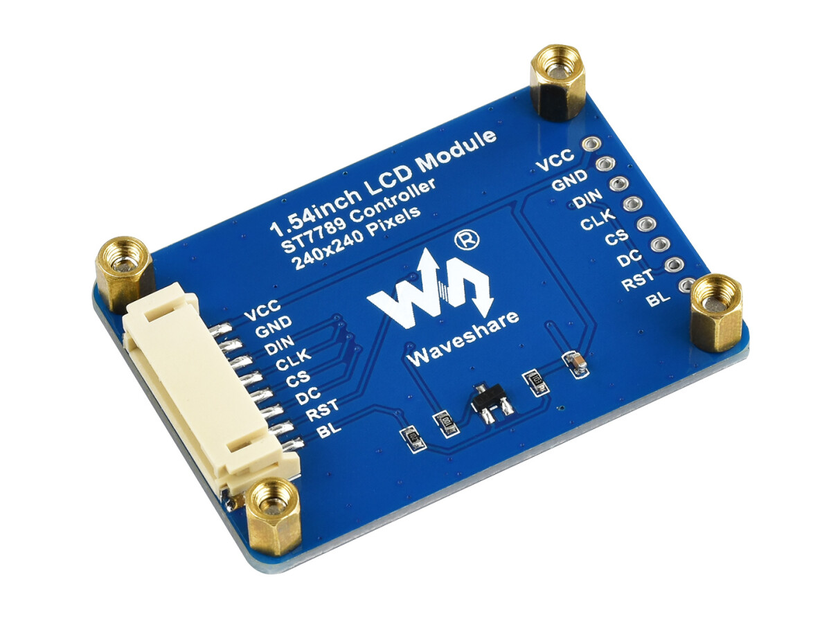 WaveShare 240×240, Generelt 1,54 tommer LCD-displaymodul, IPS, 65K RGB