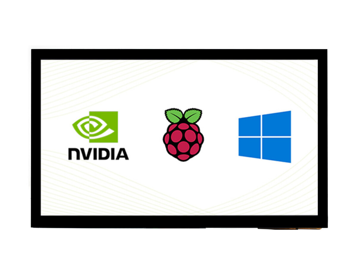 WaveShare 10,1 Zoll Kapazitiver Touchscreen LCD (E), 1024×600, HDMI, IPS, Vollständig Laminierter Bildschirm, Kompatibel med Raspberry Pi, Jetson Nano, PC