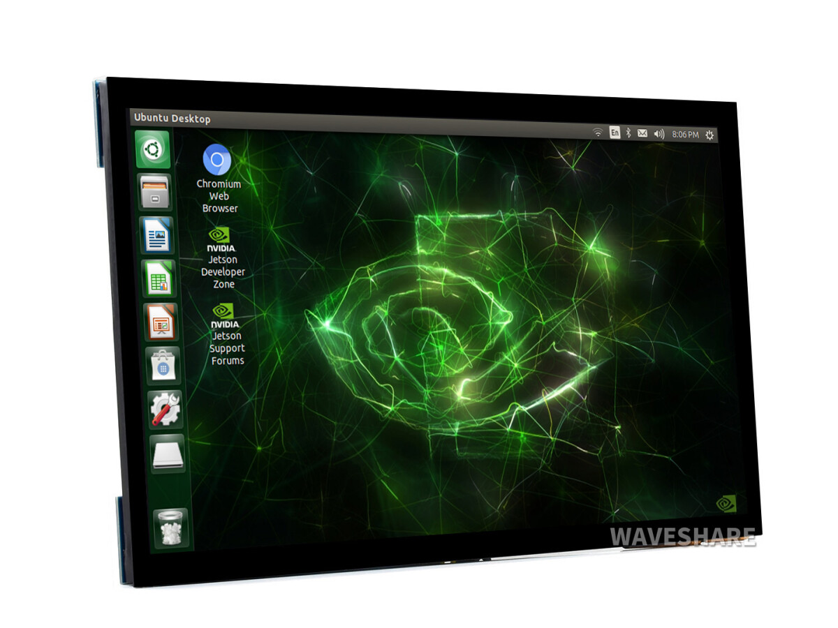 WaveShare 10,1 Zoll Kapazitiver Touchscreen LCD (E), 1024×600, HDMI, IPS, Vollständig Laminierter Bildschirm, Kompatibel med Raspberry Pi, Jetson Nano, PC