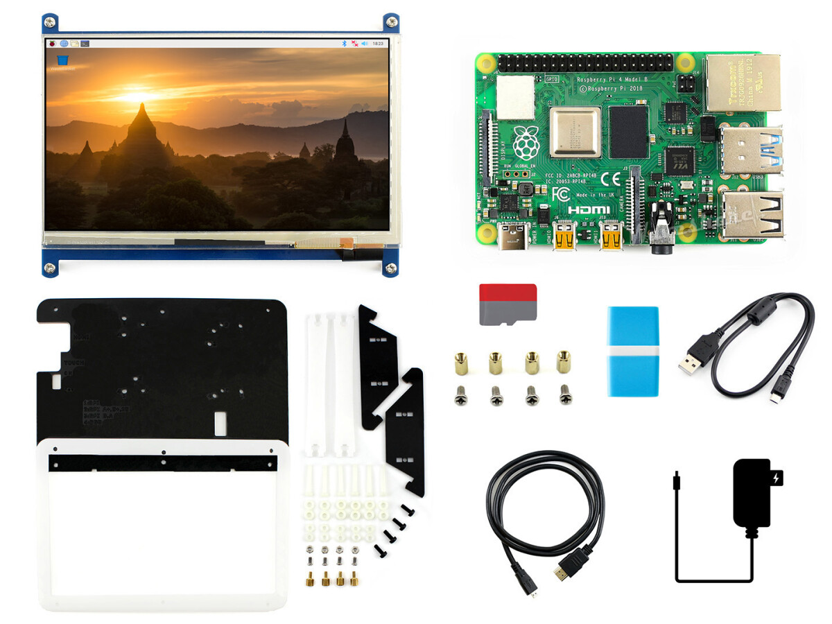 WaveShare 7 zoll Kapazitiver Touch LCD Display Kit mit Raspberry Pi 4 Model B 8GB
