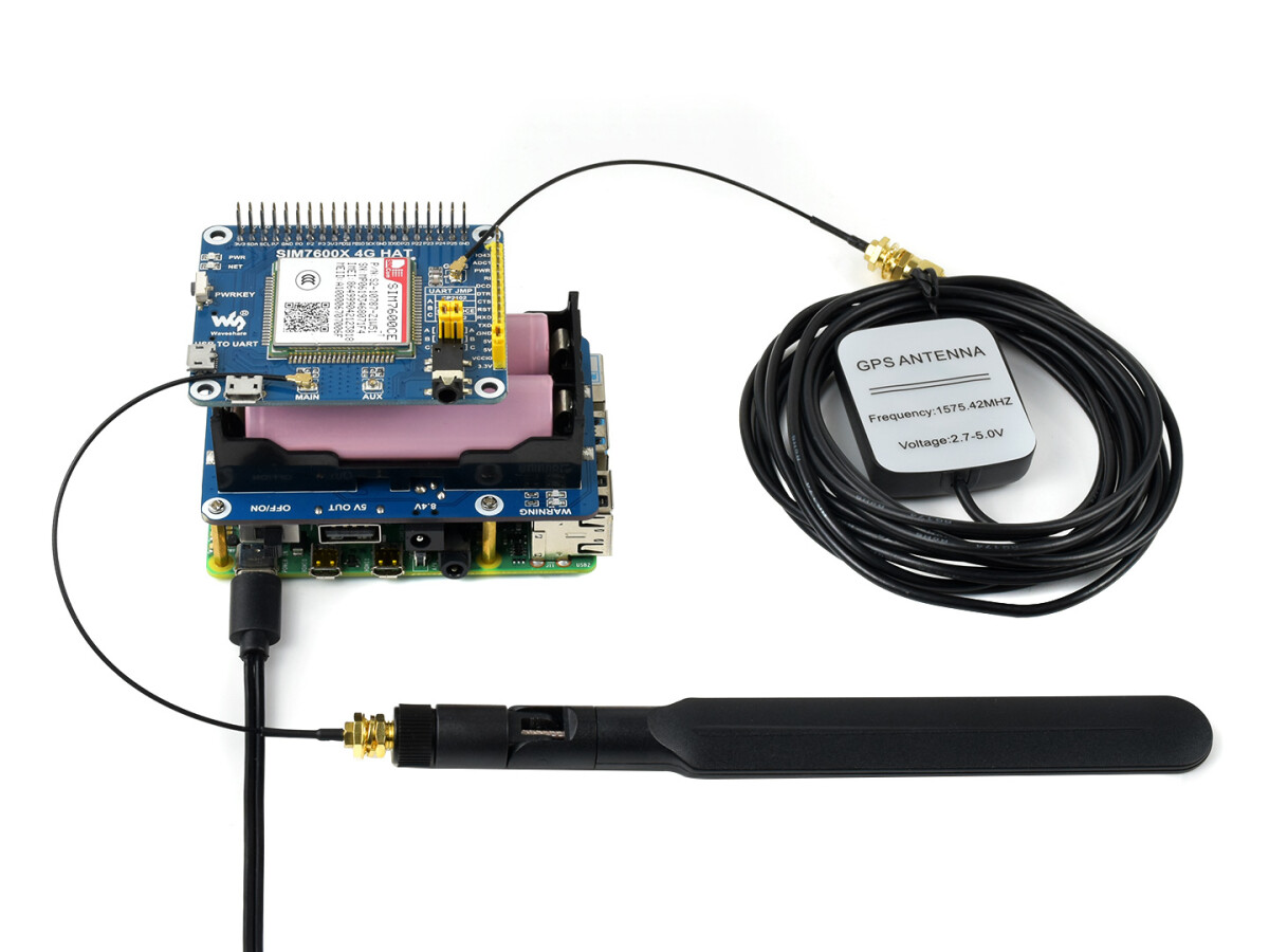 WaveShare Uden afbrydelse strømforsyning UPS HAT til Raspberry Pi, Stabil 5V udgang