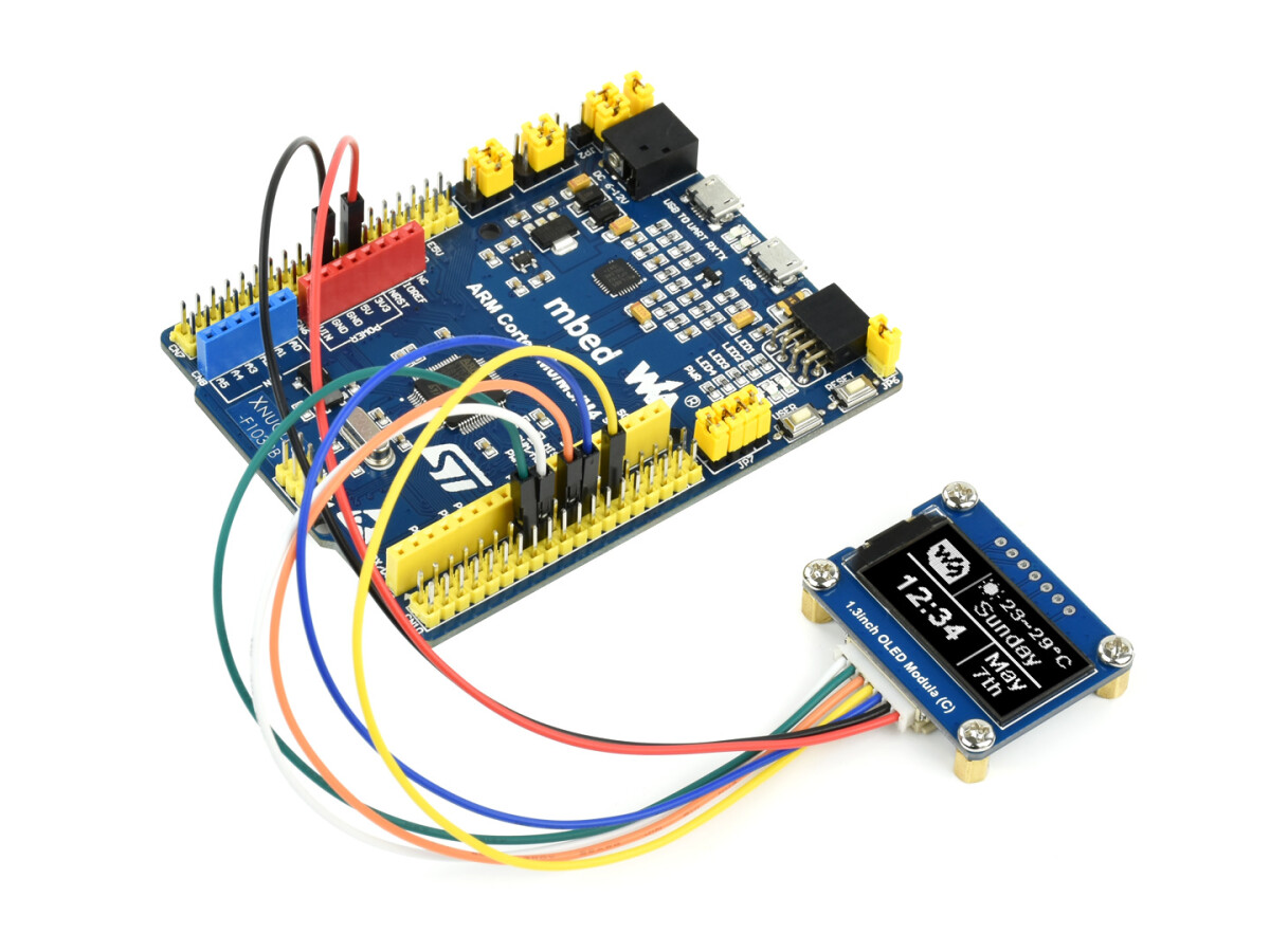 WaveShare 64×128, Generel 1,3 tommer OLED Display Modul SPI / I2C-interface