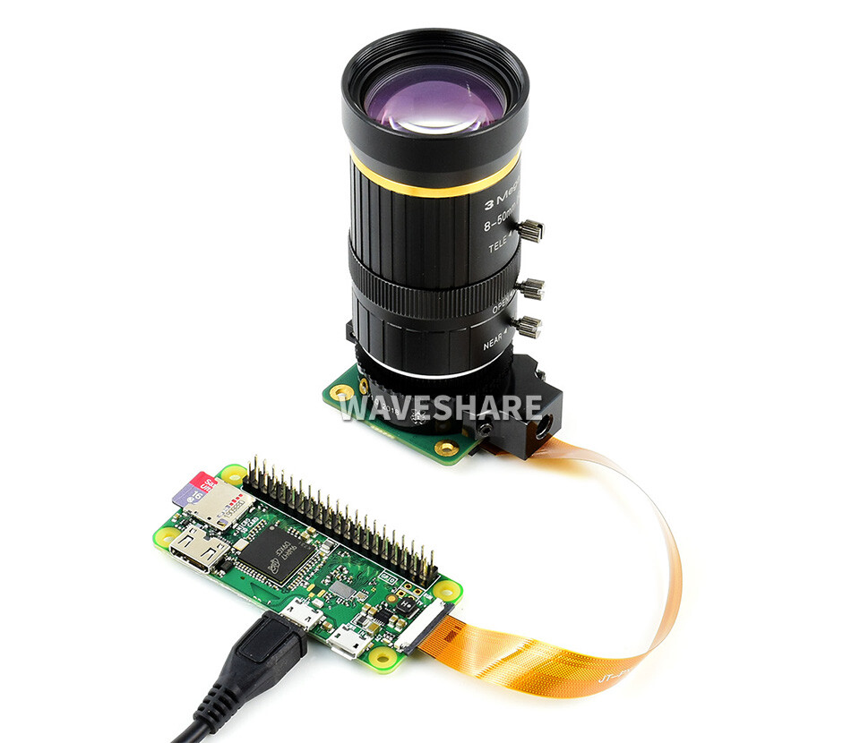 WaveShare Zoomlinse 8-50 mm til Raspberry Pi, høj kvalitet
