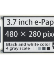 WaveShare 3,7 Zoll ePaper e-Ink rådisplay, 480×280, sort/hvid, 4 gråtoner, SPI, uden PCB