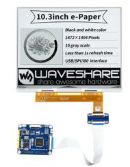 WaveShare 10,3 Zoll ePaper e-Ink Display HAT til Raspberry Pi, 1872×1404, sort/hvid, 16 gråtoner, USB / SPI / I80