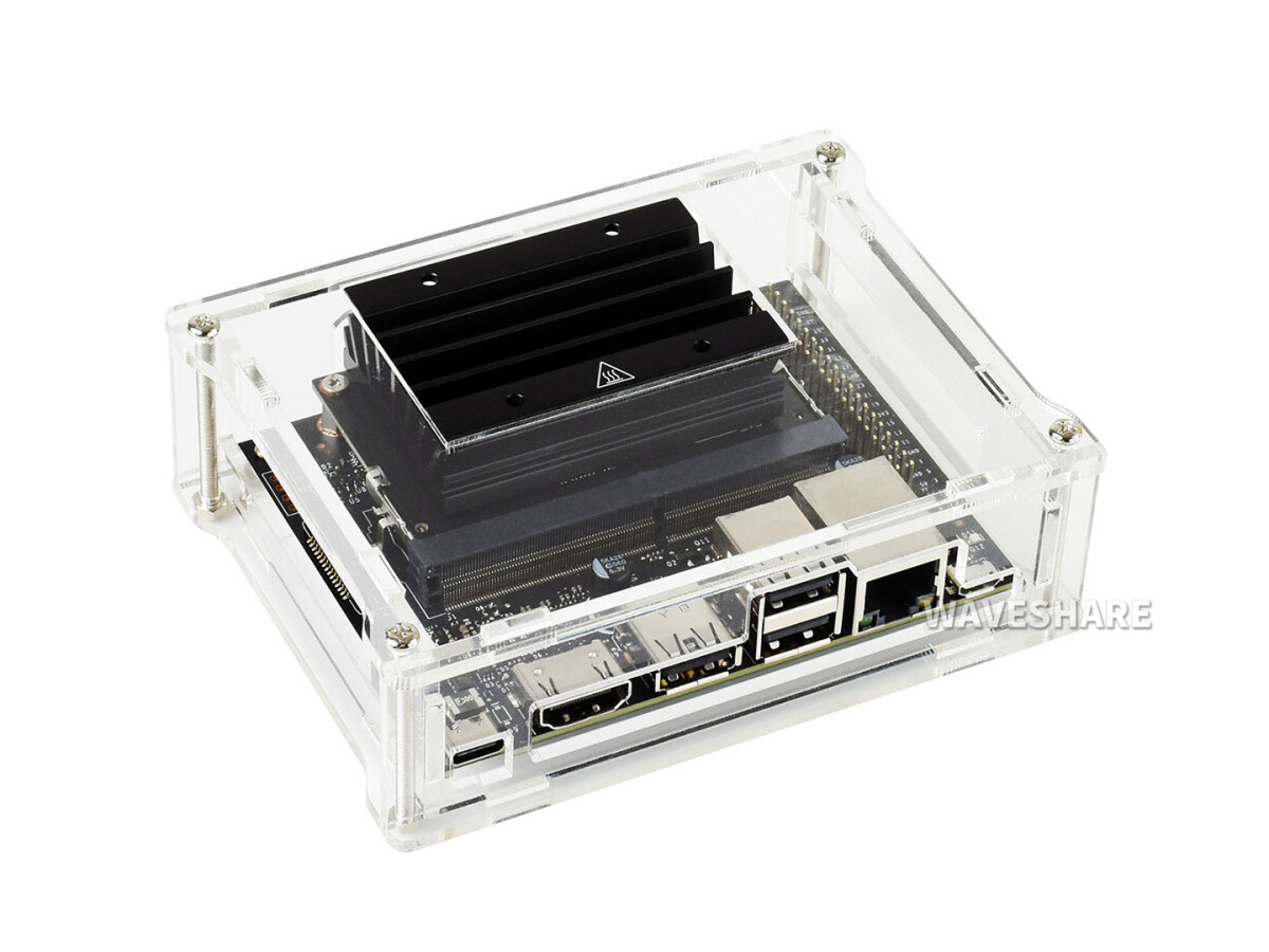 WaveShare Akryl Transparent Etui Specielt Designet Til Jetson Nano 2GB Udviklingskit