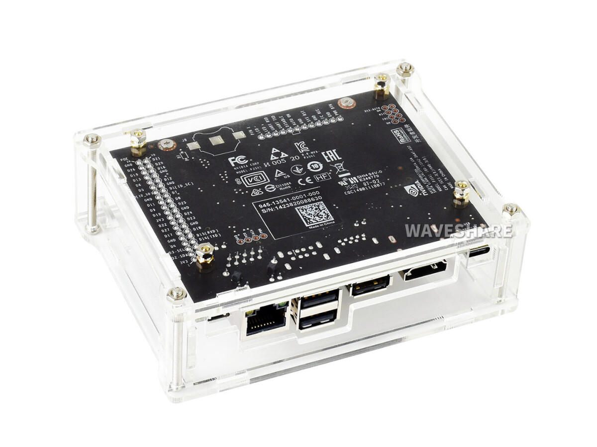 WaveShare Akryl Transparent Etui Specielt Designet Til Jetson Nano 2GB Udviklingskit