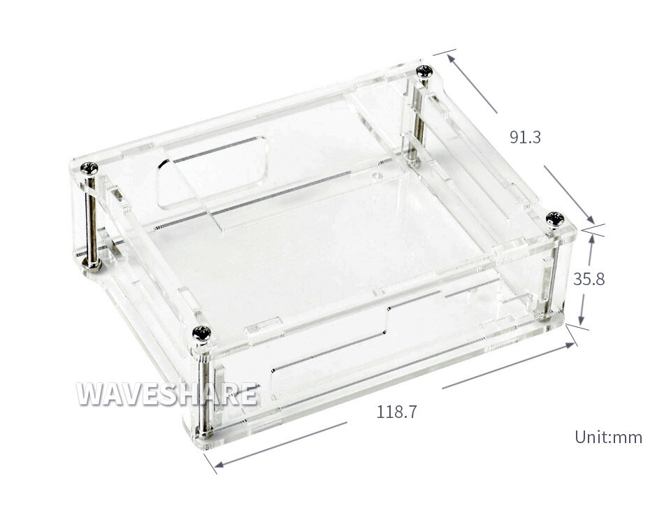 WaveShare Akryl Transparent Etui Specielt Designet Til Jetson Nano 2GB Udviklingskit