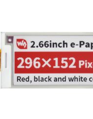 WaveShare 2,66 Zoll E-Paper (B) E-Ink rådisplay, 296x152, Rød / Sort / Hvid, SPI, uden PCB