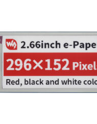 WaveShare 2,66 Zoll E-Paper E-Ink Display Modul (B), 296×152, Rød / Sort / Hvid, SPI