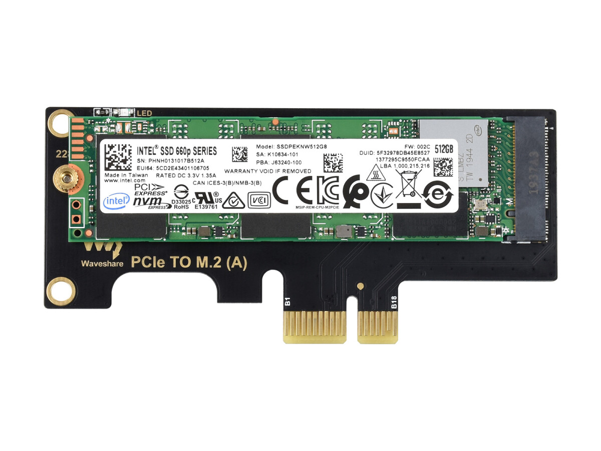 WaveShare PCIe to M.2 Adapter til Raspberry Pi Compute Module 4