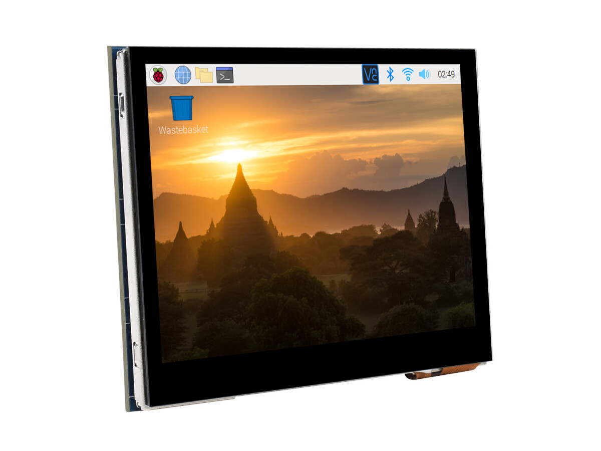 WaveShare 3,5 Zoll kapassitiv berøringsskærm LCD til Raspberry Pi, 640×480, DPI, IPS, forstærket glasdæksel, lavt strømforbrug