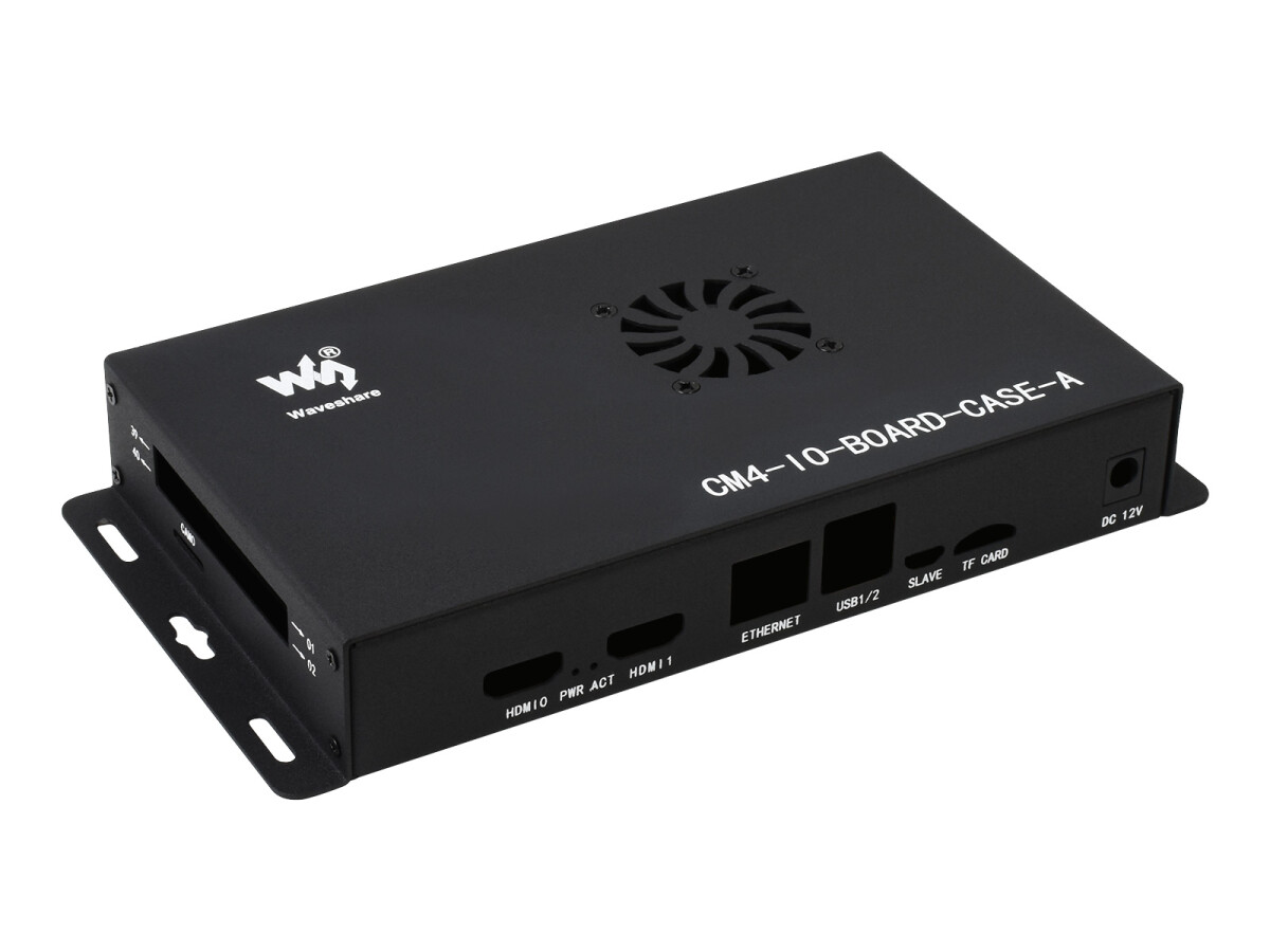 WaveShare Metal Box (A) til Raspberry Pi Compute Module 4 IO-kort med køleventilator