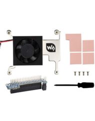 WaveShare Lavprofil CPU-køleventilator til Raspberry Pi 4B/3B+/3B med aluminiumslegeringsbeslag