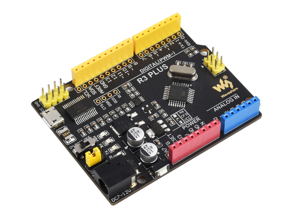 WaveShare ATMEGA328P Mikrocontroller Udviklingskort med IO-udvidelse og sensorer til Arduino
