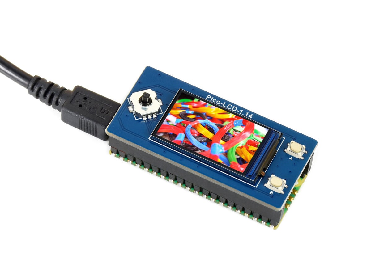 WaveShare 1,14 Zoll LCD-displaymodul til Raspberry Pi Pico, 65.000 farver, 240x135, SPI