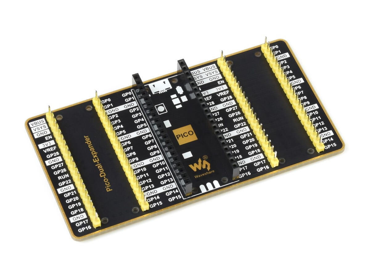 WaveShare Dual GPIO Expander til Raspberry Pi Pico, To sæt med hanstik