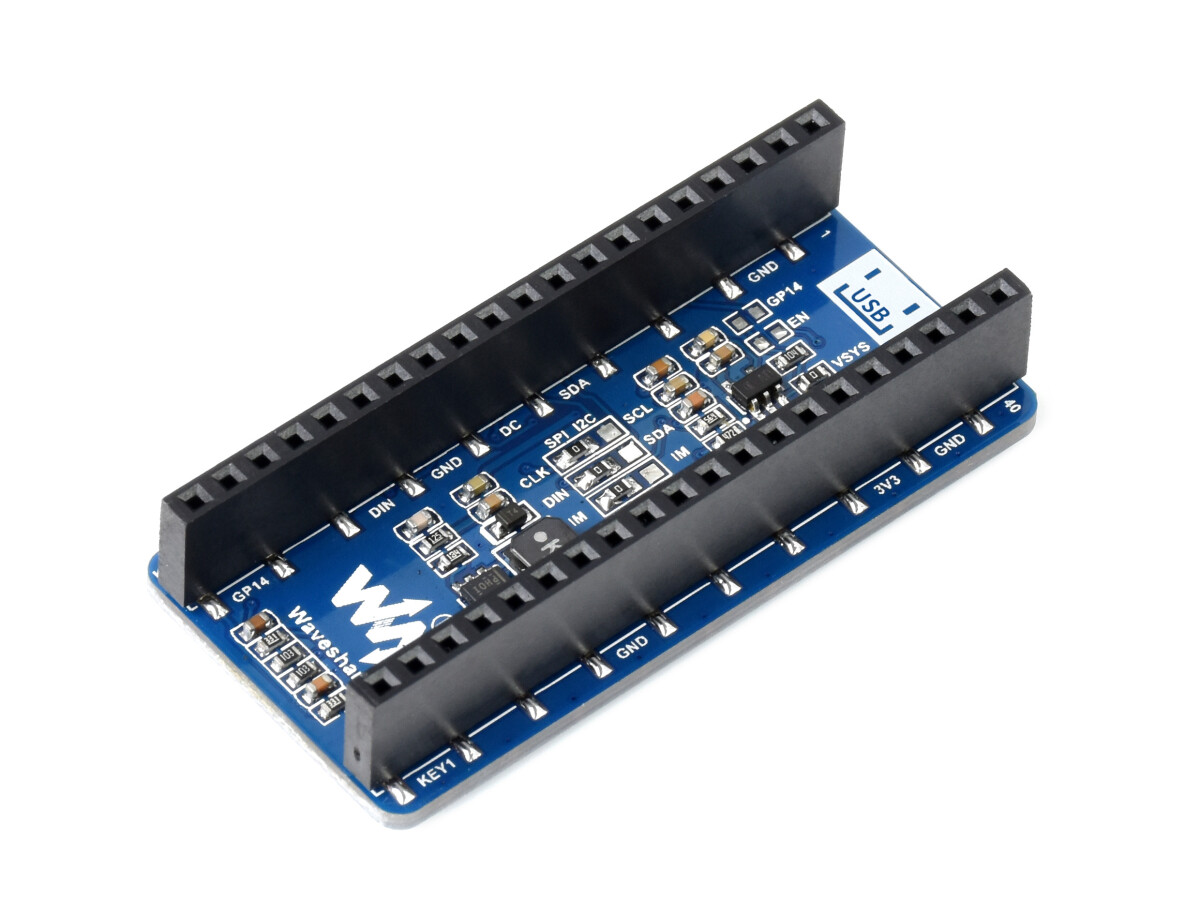 WaveShare 1,3 Zoll OLED-displaymodul til Raspberry Pi Pico, 64×128, SPI/I2C