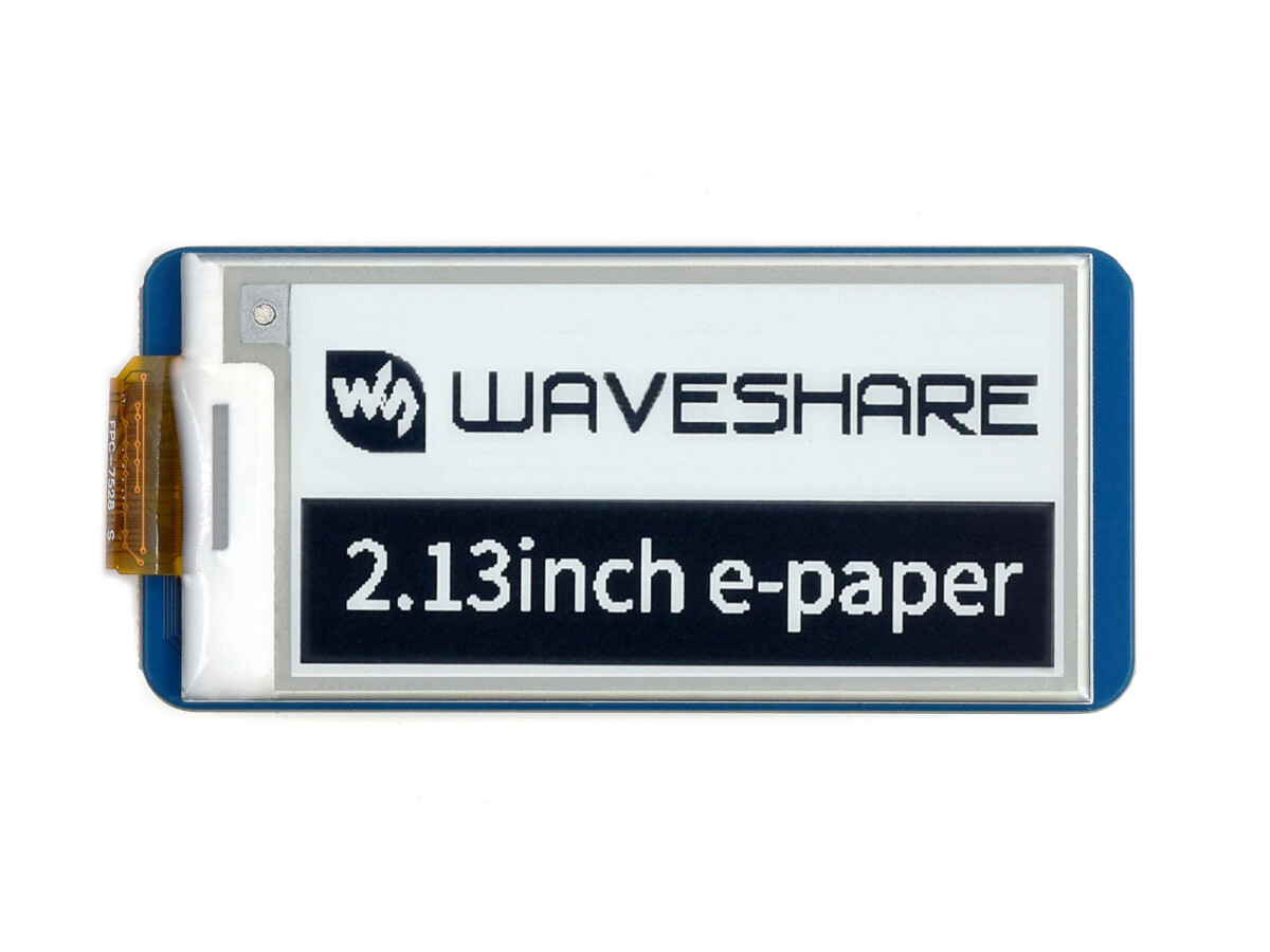 WaveShare 2,13 Zoll E-Paper E-Ink Display Modul für Raspberry Pi Pico, 250x122, Schwarz / Weiß, SPI