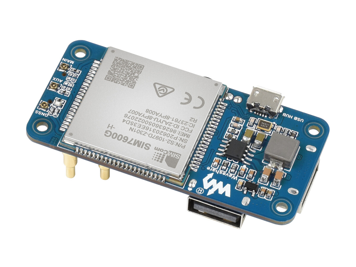 WaveShare SIM7600G-H 4G HAT (B) til Raspberry Pi, LTE Cat-4 4G 3G 2G GNSS-positionering, globalt bånd