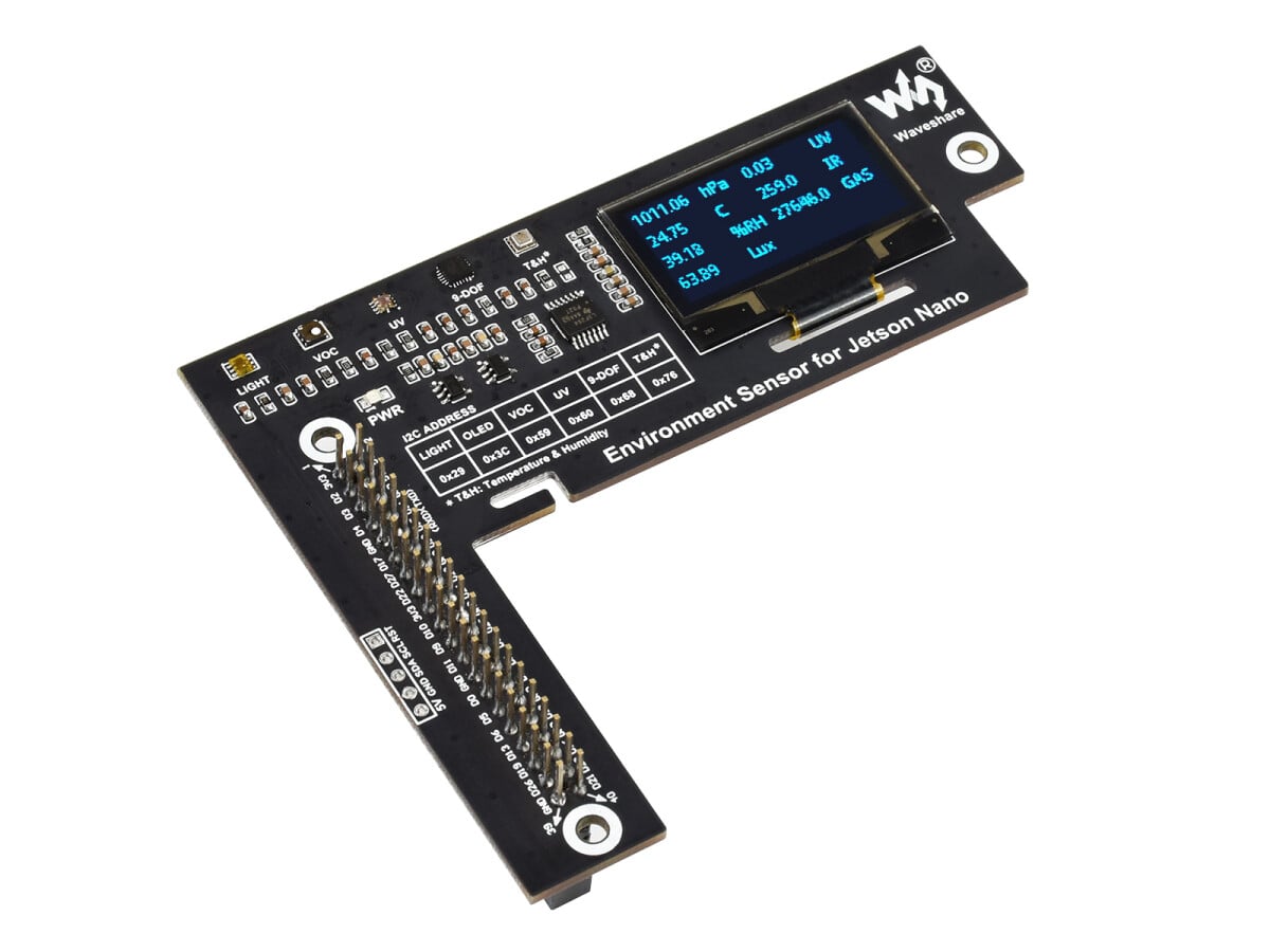 WaveShare Miljøsensor Modul til Jetson Nano med 1,3 tommer OLED-display