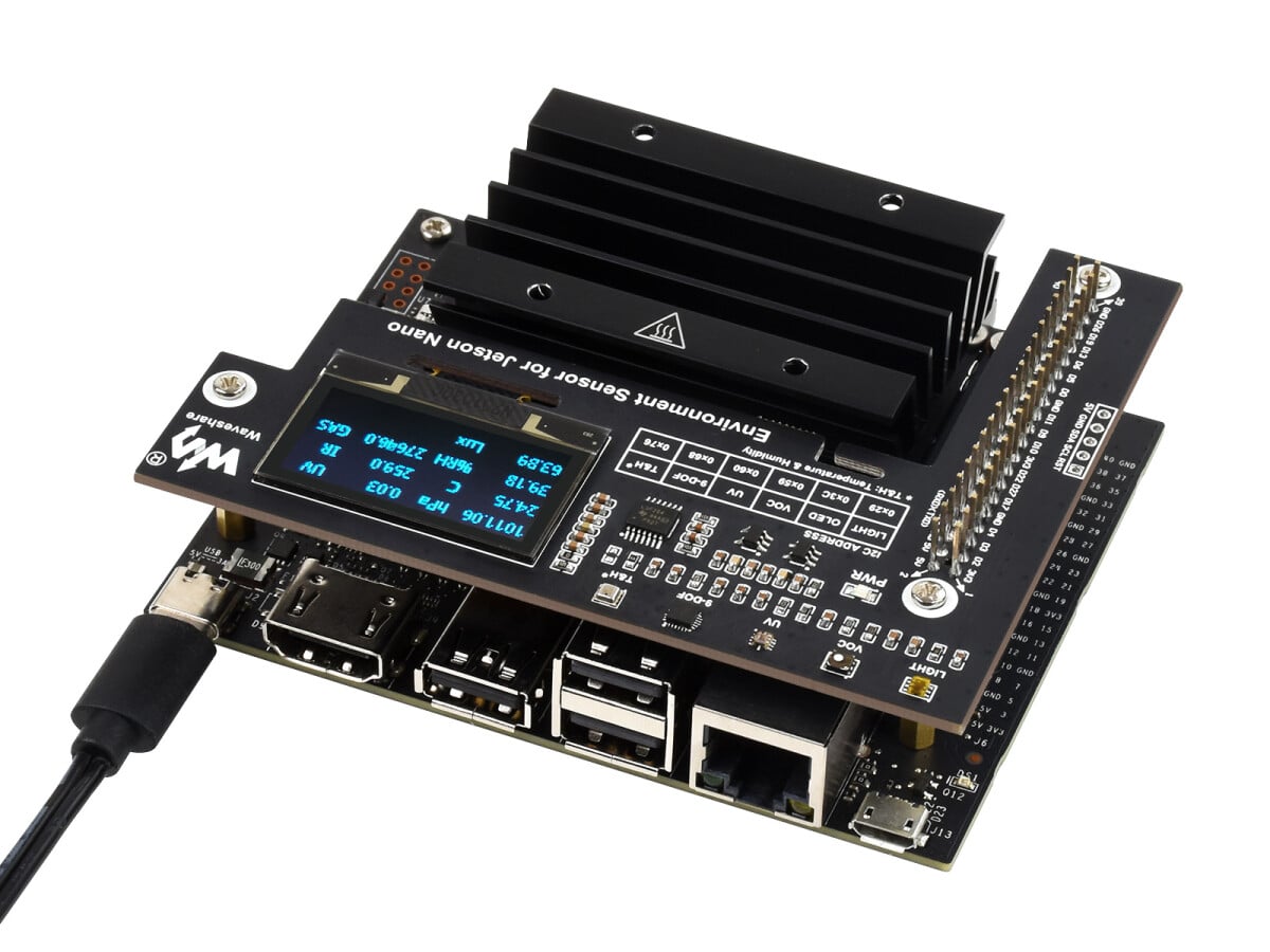 WaveShare Miljøsensor Modul til Jetson Nano med 1,3 tommer OLED-display