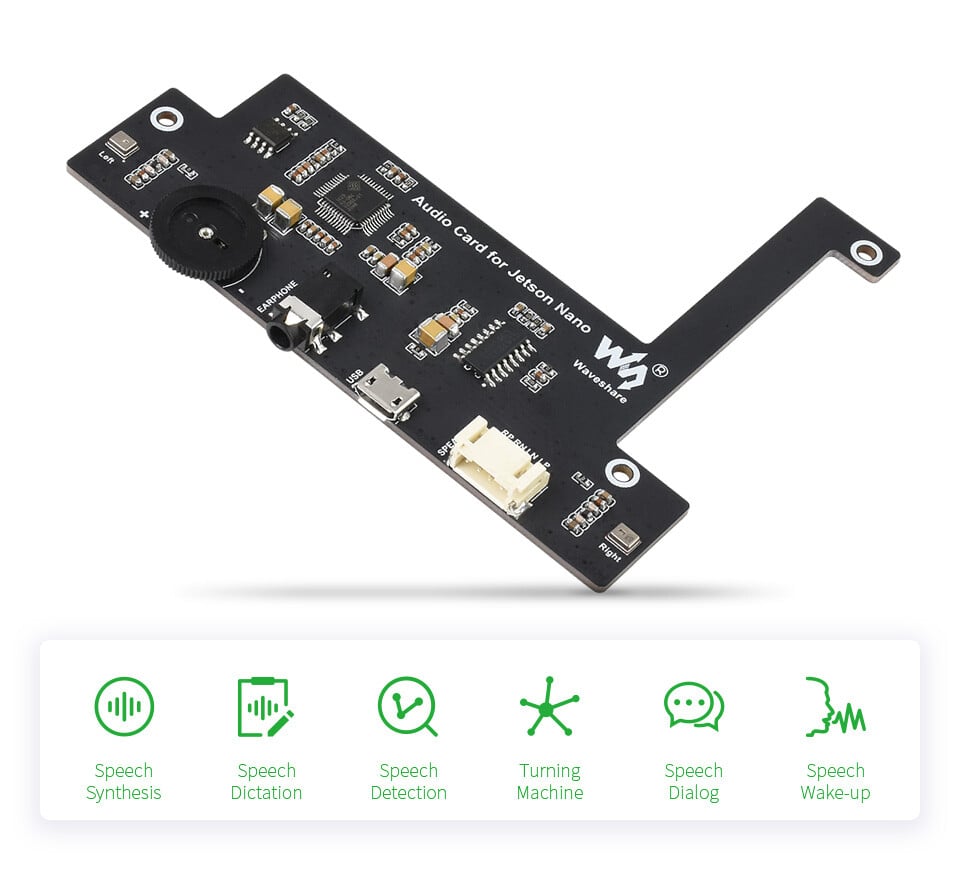 WaveShare USB-lydcodec til Jetson Nano, USB-lydkort, plug and play