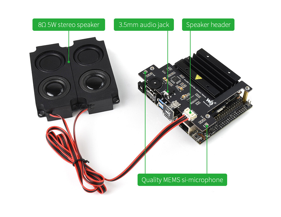 WaveShare USB-lydcodec til Jetson Nano, USB-lydkort, plug and play