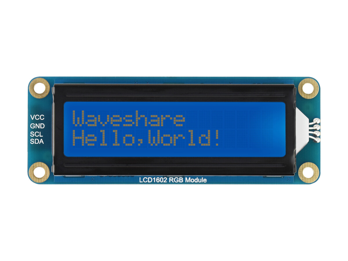 WaveShare LCD1602 RGB-modul, 16x2 tegn I2C til Arduino/RPI/Jetson Nano