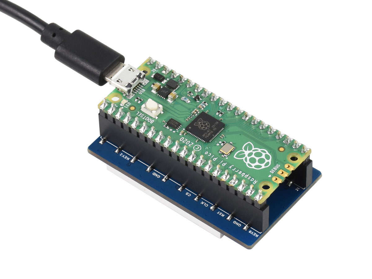 WaveShare 1,44 Zoll LCD-displaymodul til Raspberry Pi Pico, 65.000 farver, 128×128, SPI