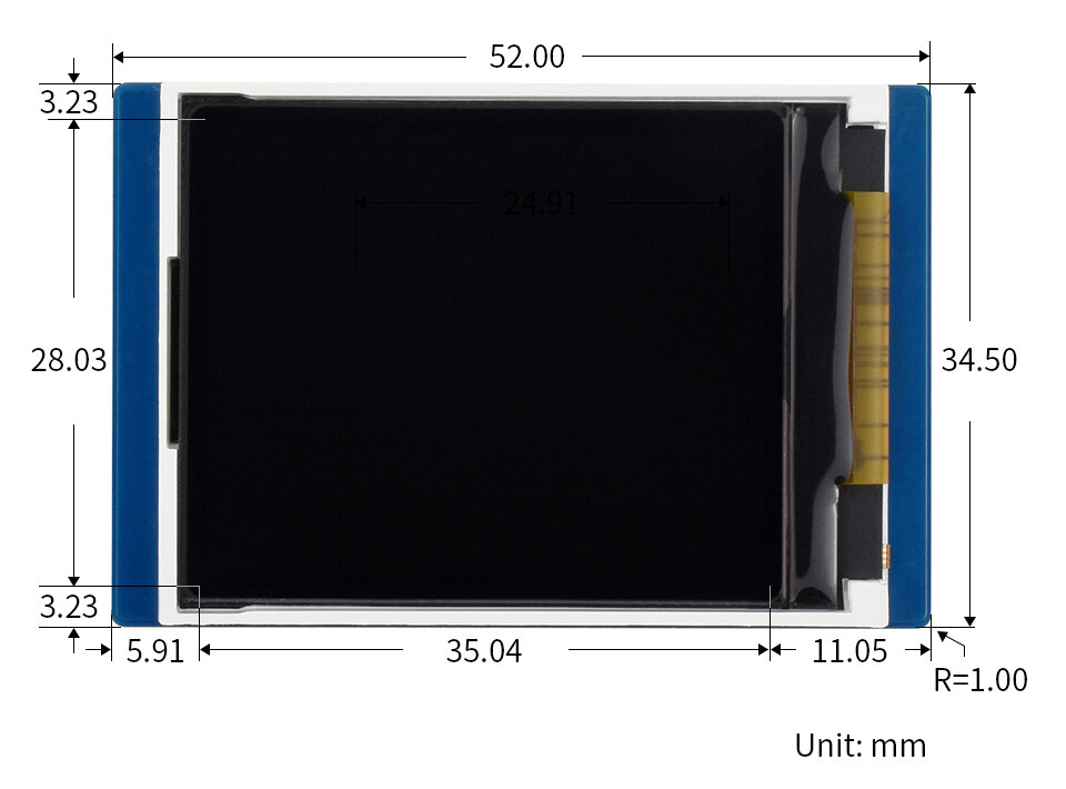 WaveShare 1,8 Zoll LCD-displaymodul til Raspberry Pi Pico, 65.000 farver, 160×128, SPI