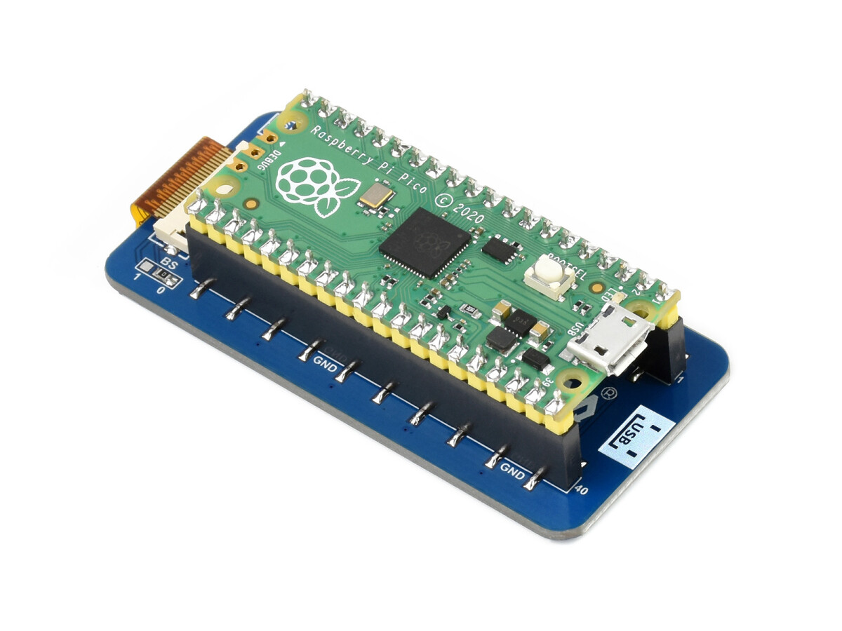 WaveShare 2,13 Zoll E-Paper E-Ink Display Modul (B) til Raspberry Pi Pico, 212×104, Rød / Sort / Hvid, SPI