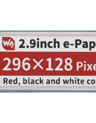 WaveShare 2,9 Zoll E-Paper E-Ink Display Modul (B) til Raspberry Pi Pico, 296×128, Rød / Sort / Hvid, SPI