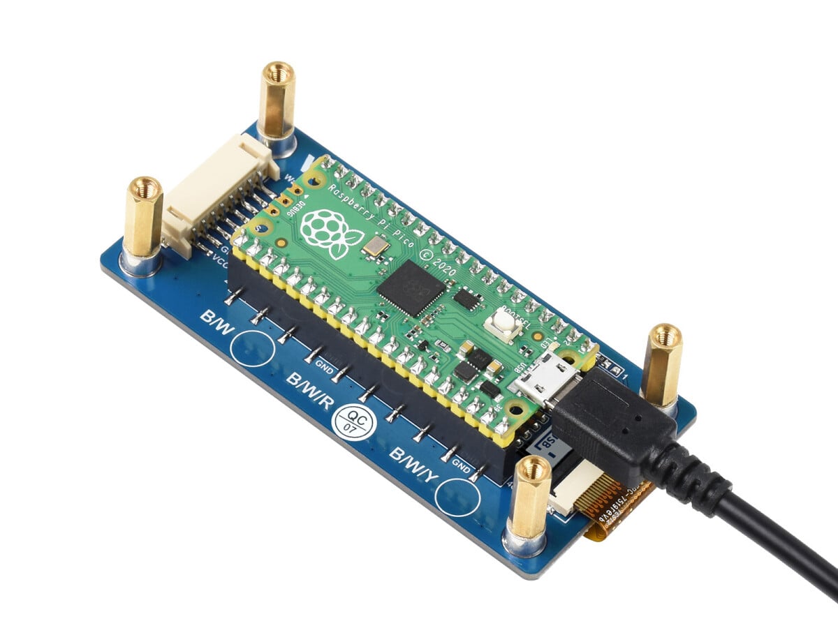WaveShare 2,9 Zoll E-Paper E-Ink Display Modul (B) til Raspberry Pi Pico, 296×128, Rød / Sort / Hvid, SPI