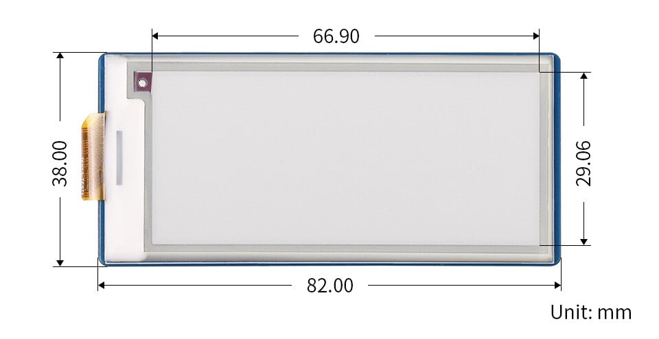 WaveShare 2,9 Zoll E-Paper E-Ink Display Modul (B) til Raspberry Pi Pico, 296×128, Rød / Sort / Hvid, SPI