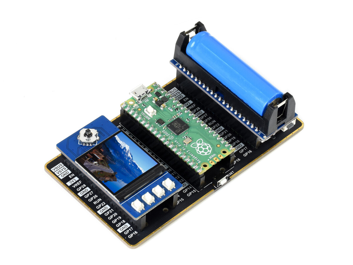 WaveShare 1,3 Zoll LCD-displaymodul til Raspberry Pi Pico, 65.000 farver, 240x240, SPI