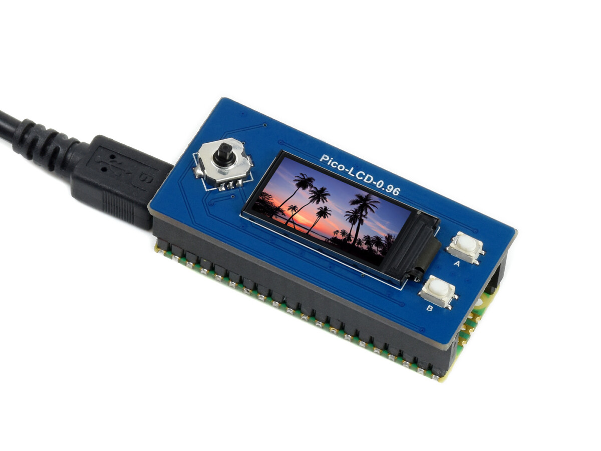 WaveShare 0,96 Zoll LCD-displaymodul til Raspberry Pi Pico, 65.000 farver, 160×80, SPI