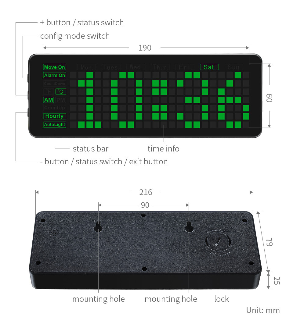 WaveShare Elektronisk Ur til Raspberry Pi Pico, Nøjagtig RTC, Flere Funktioner, LED-cifre