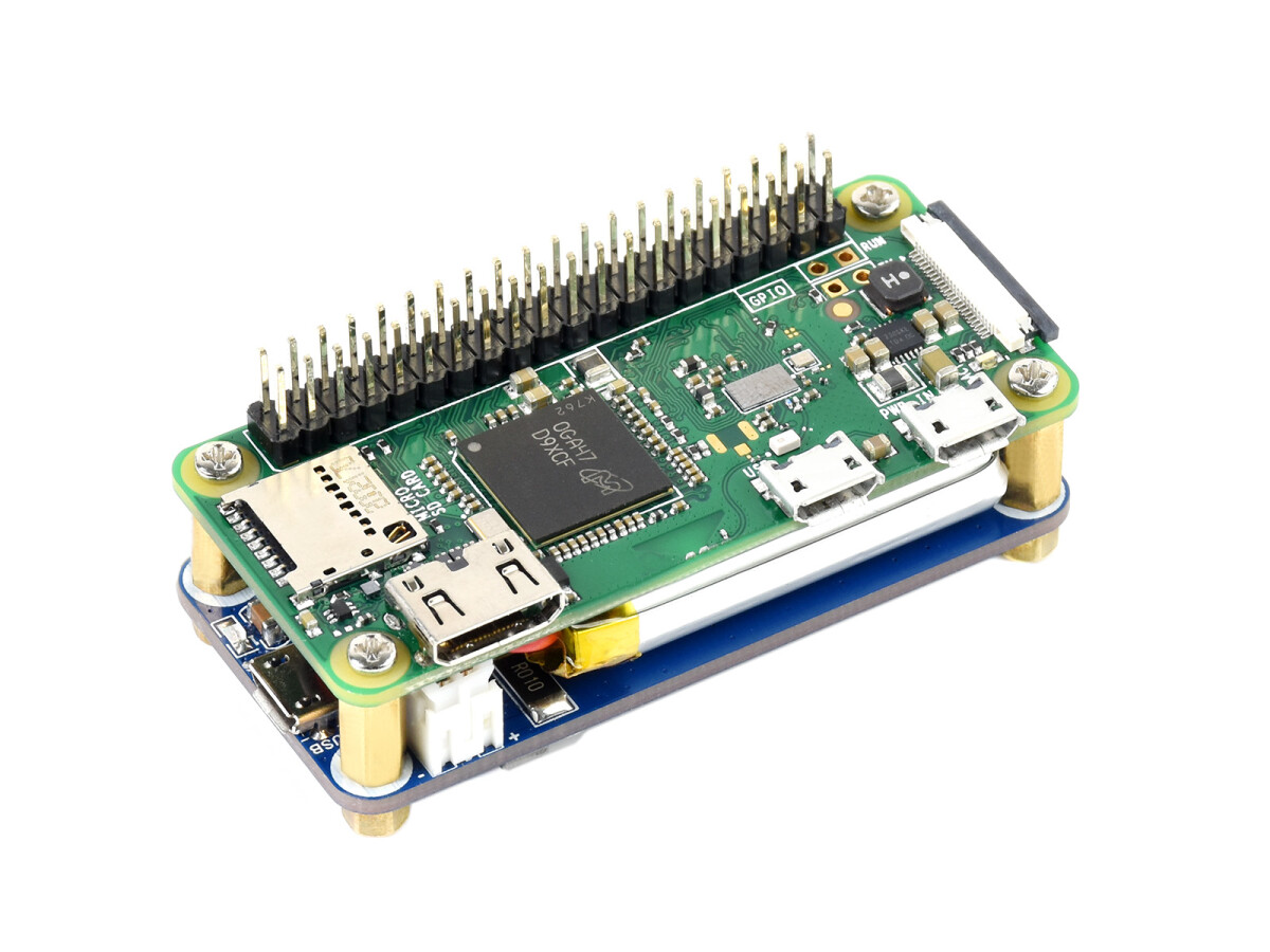 WaveShare Uden afbrydelse strømforsyning UPS HAT til Raspberry Pi Zero, Stabil 5V udgang