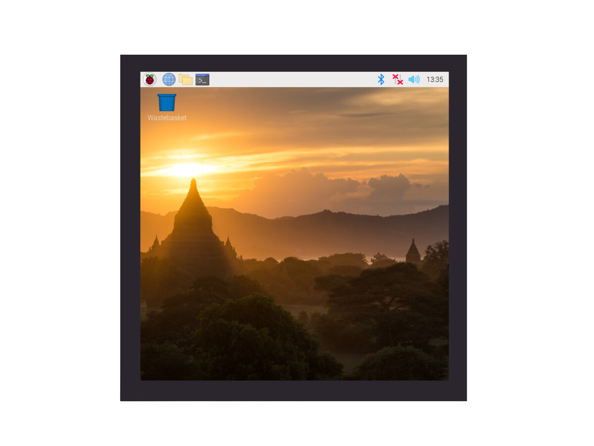 WaveShare 4-tommers firkantet kapacitivt touchskærm LCD (C) til Raspberry Pi, 720x720, DPI, IPS, Forstærket glasdækning, Lav strømforbrug