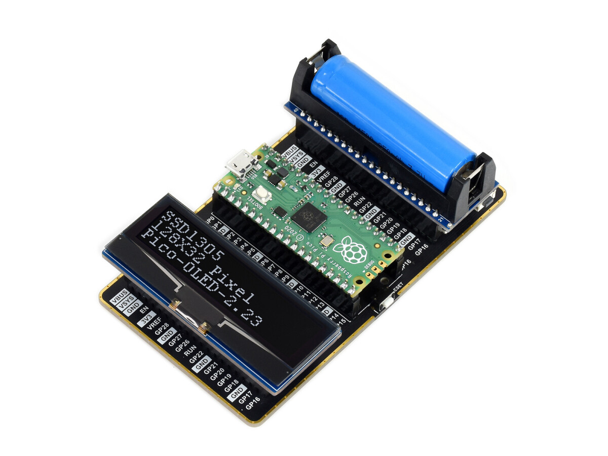 WaveShare 2,2 Zoll OLED-displaymodul til Raspberry Pi Pico, 128×32, SPI/I2C