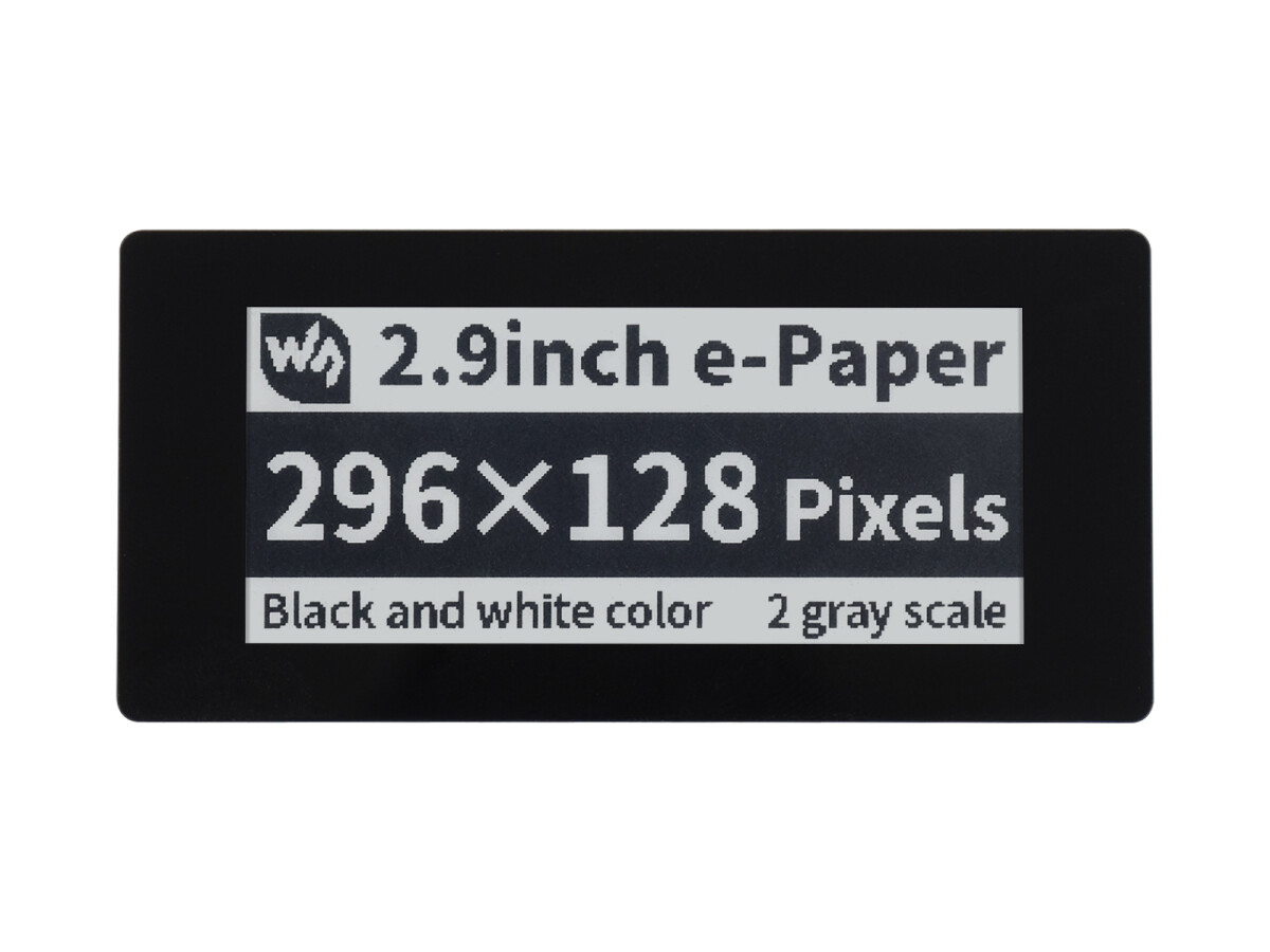 WaveShare 2,9 Zoll Touch E-Paper E-Ink Display HAT til Raspberry Pi, 5-punkts kapacitivt touch, 296×128, sort/hvid, SPI