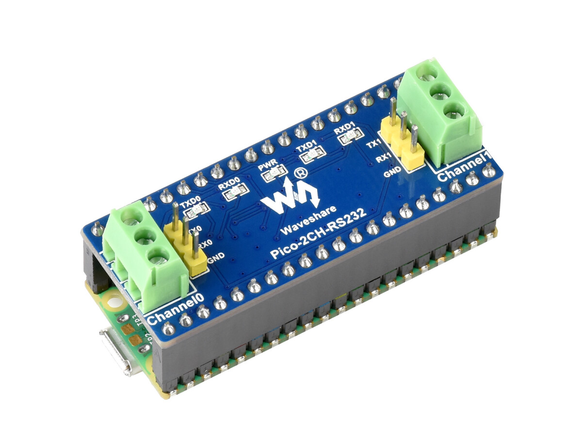 WaveShare 2-Kanal RS232 Modul til Raspberry Pi Pico, SP3232EEN transceiver, UART til RS232